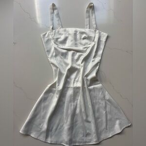 Elegant White Satin Dress
